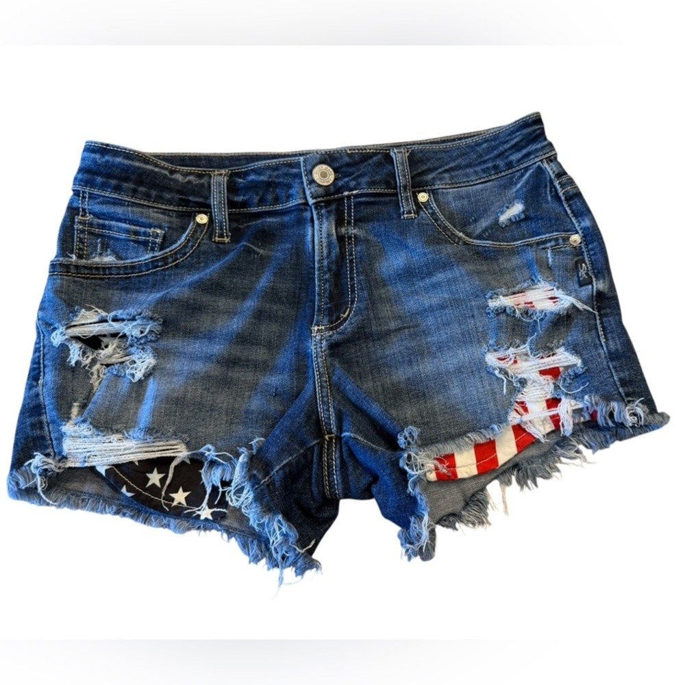 Silver Jeans Stars and Stripes Denim Cut off Shorts Womens 29 x 3