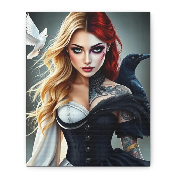 Divine Duality Fantasy Wall Art for Home Decor Lovers