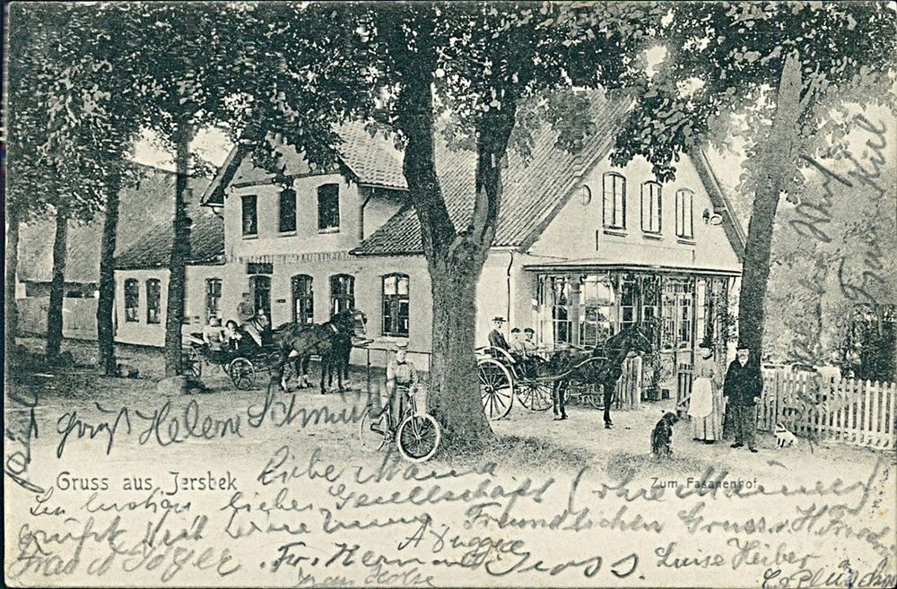 Postcard Schleswig-Holstein Jersdbek 1905 to the pheasant farm carriage horses Per