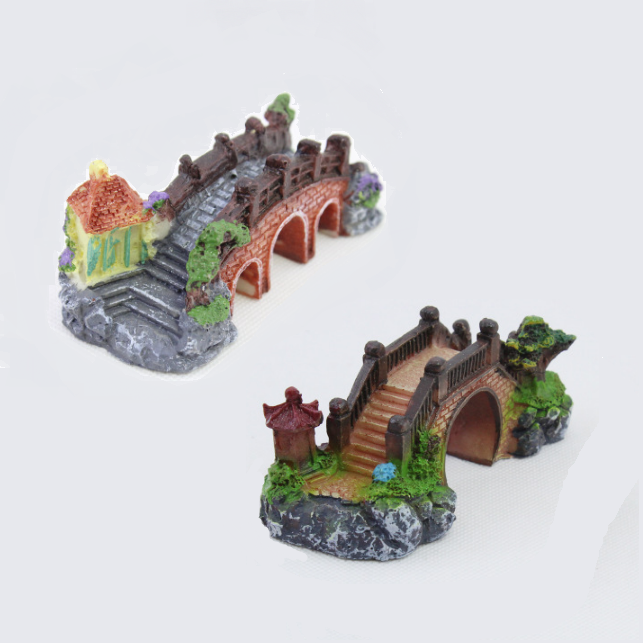 2pcs Resin Aquarium Bridge Decoration for Turtles to Climb  