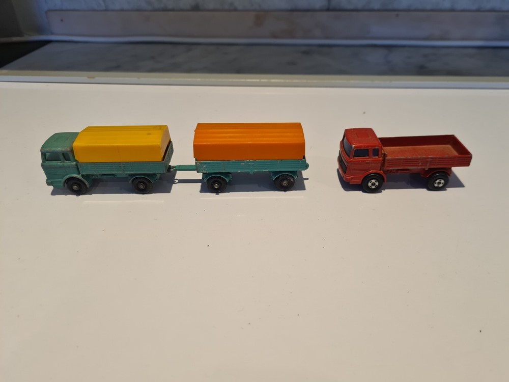 Matchbox Series No.1 Mercedes Truck And No.2 Trailor And Another Mercedes Truck