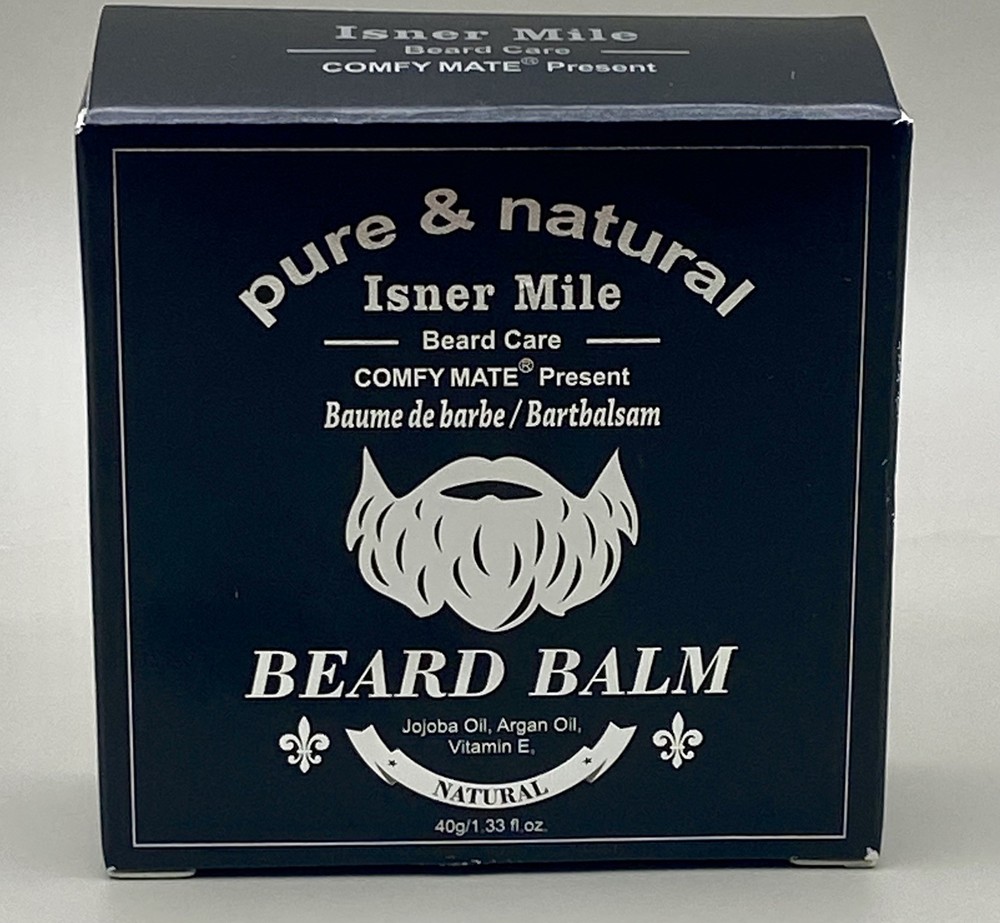 Isner Miles Pure Natural Beard Balm Original Formula 1.33 Fl Oz