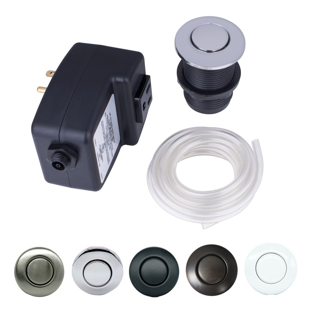Garbage Disposal Single Outlet Air Switch Kit - Button, Air