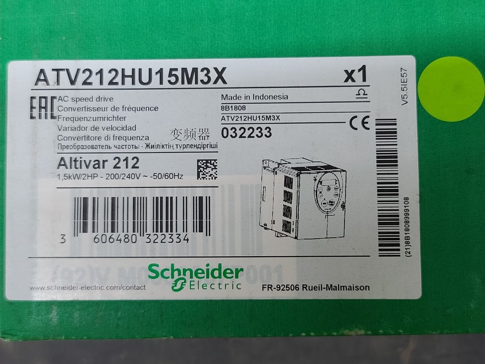 Schneider Electric ATV212HU15M3X  1.5kw 2HP 200/240V~ Altivar AC Speed Drive
