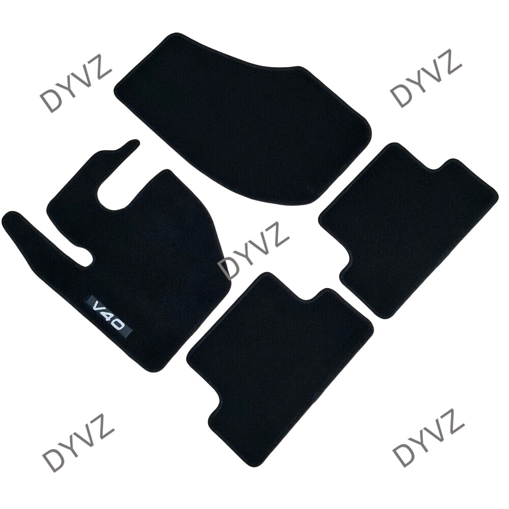 Car Floor Mats For Volvo V40 Black Velour Carpet Auto Liners All Weather Rugs