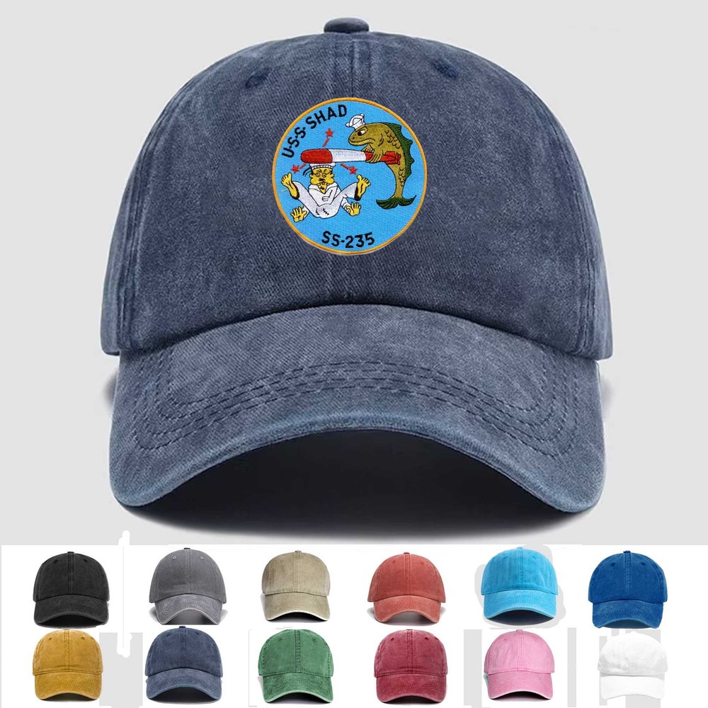 Custom Embroidered Hat SS-235 USS Shad, Veteran Cap, Trucker Hat, Gift Idea