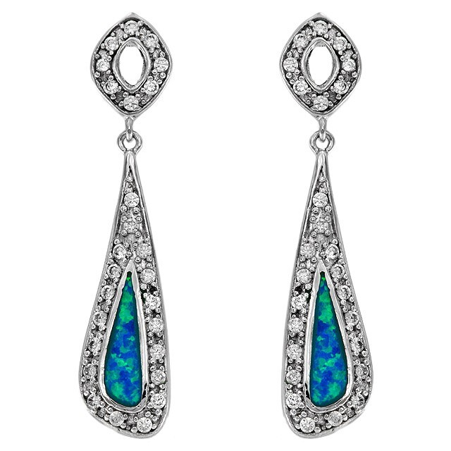 Australian Opal Inlay Topaz 925 Sterling Silver Earrings EO4