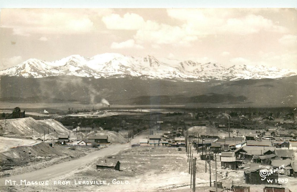 1940s Leadville Colorado Mt. Massive Birdseye Sanborn RPPC Postcard 25-3090