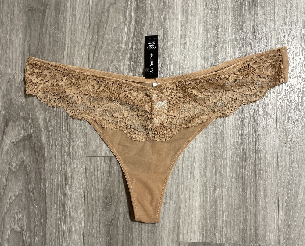 Ann Summers Sexy Lace Planet Thong Size 16- New With Tags.Nude 1