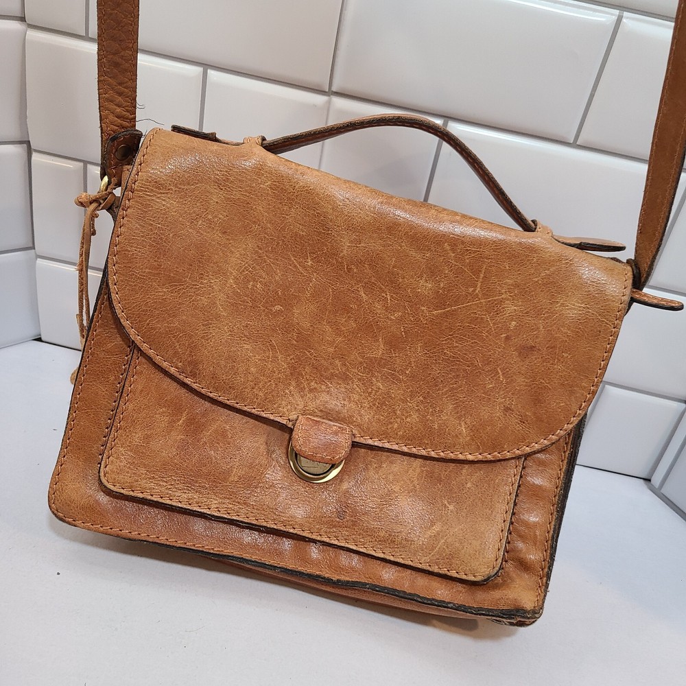 Colorado Genuine Leather Crossbody Purse Brown Distressed Boho Normcore