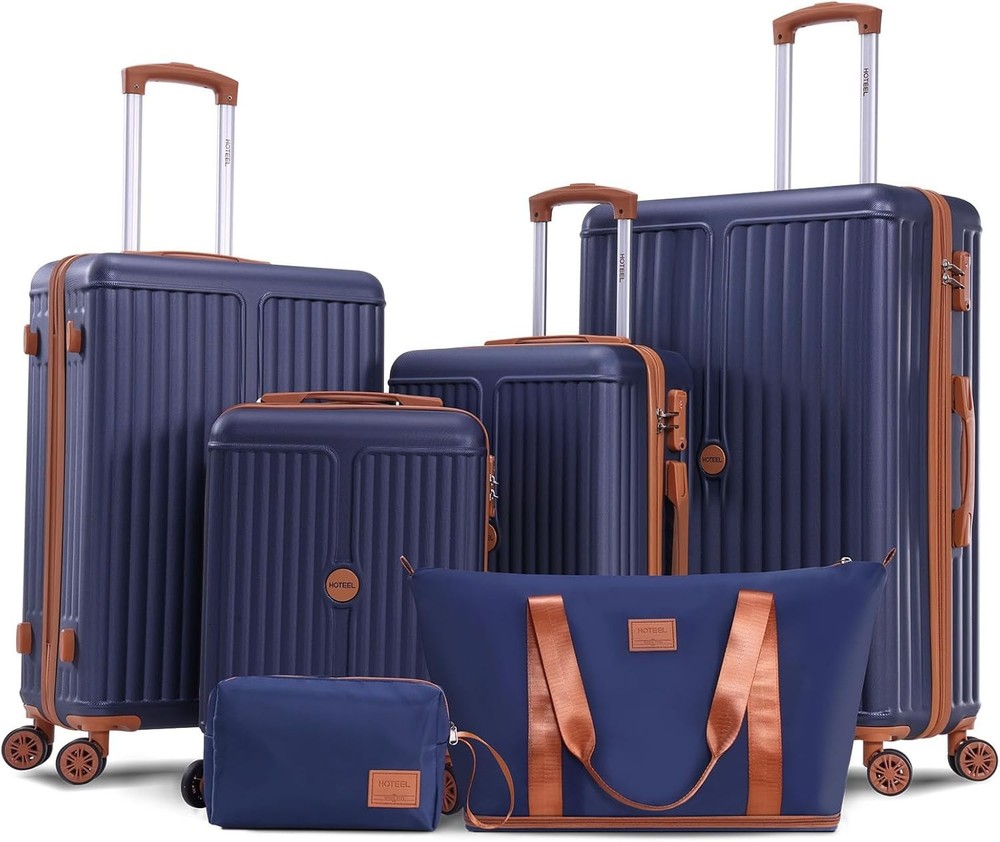 Hoteel 6PCS Luggage Sets with TSA Lock Hardshell ABS+PC Suitcase Set for Unisex