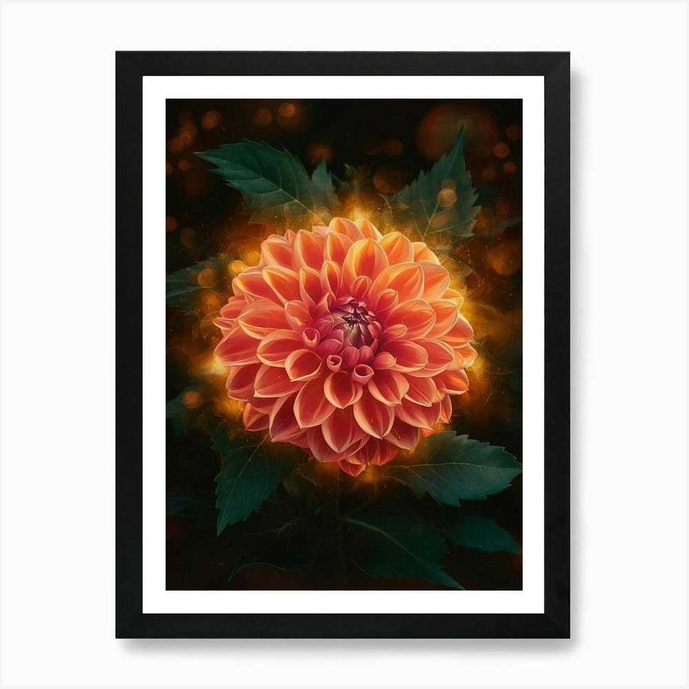 Dahlia Flower Art Print Framed Wall Art Poster Canvas Print Picture