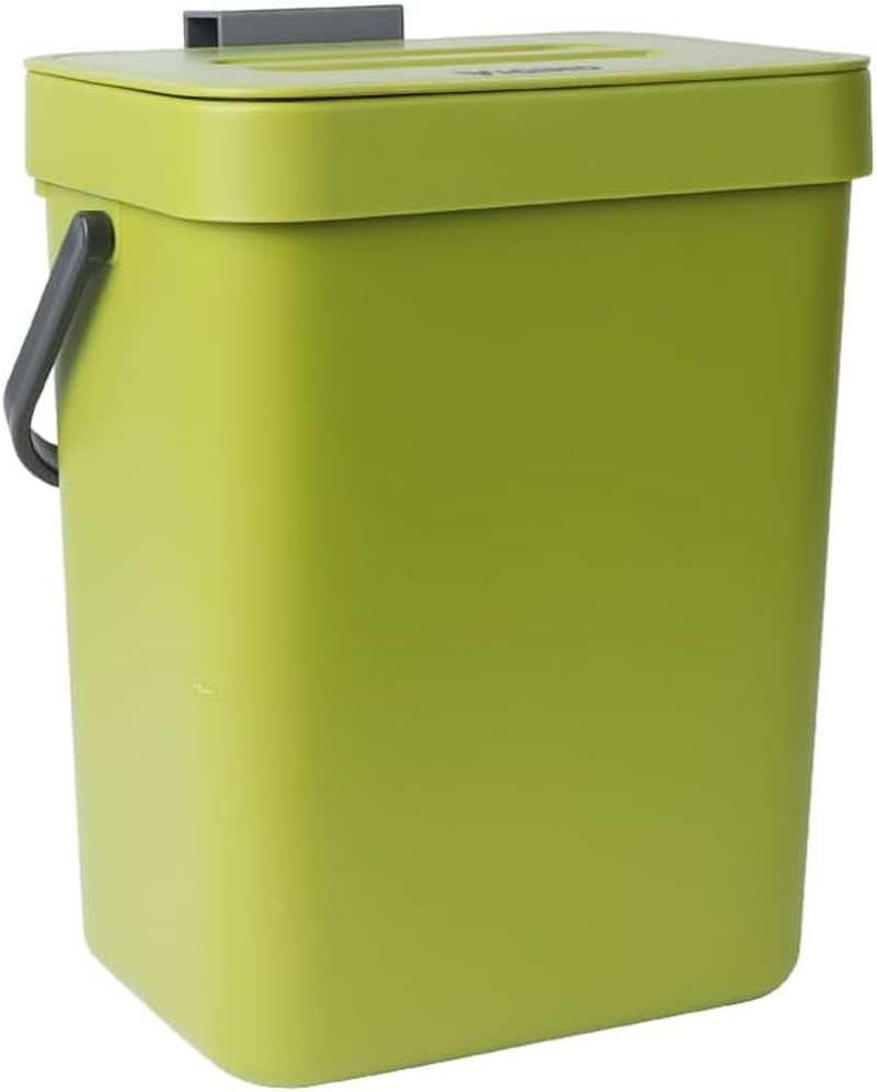 Hanging Small Trash Can with Lid under Sink for Kitchen, 5 L/ 1.3 Gallons Plasti