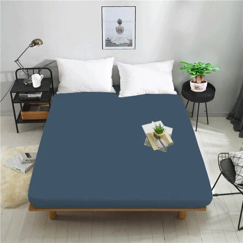 Reactive Dyed Solid Color Fitted Sheet with Adjustable Elastic for Mattress
