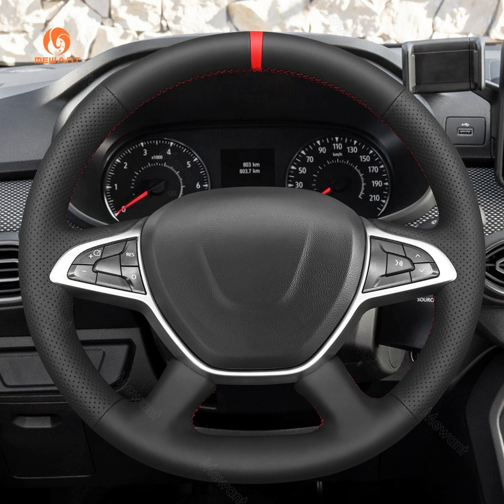 Non-slip Genuine Leather Steering Wheel Cover for Dacia Duster Sandero 2017 Model