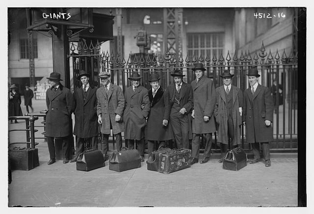 Members of New York NL team,Baseball team,New York Giants,baggage,sports,1918-image