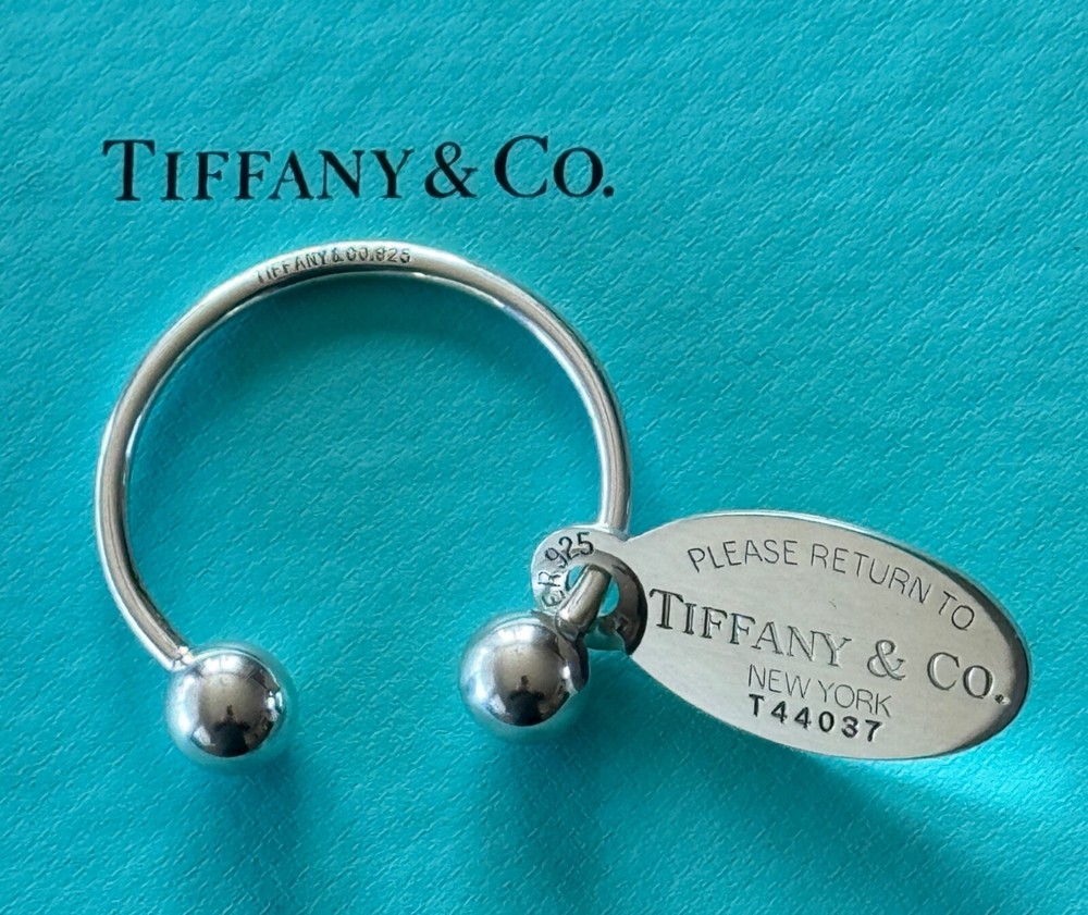 Tiffany & Co Sterling Silver 925 Large Please Return To Keyring