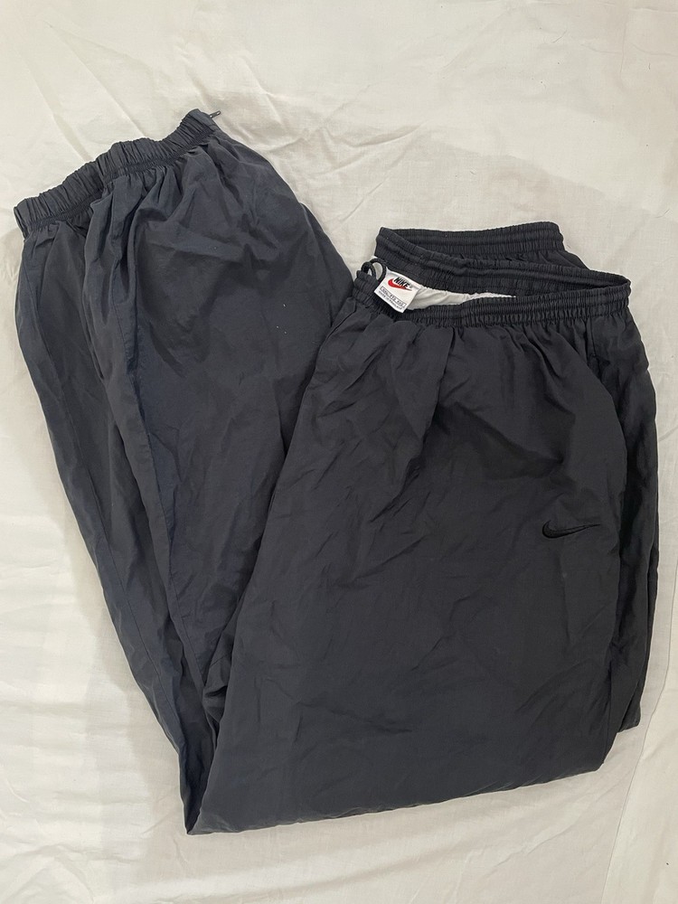 Vintage Y2K Nike Black Nylon Parachute Track Pants Mens XXL