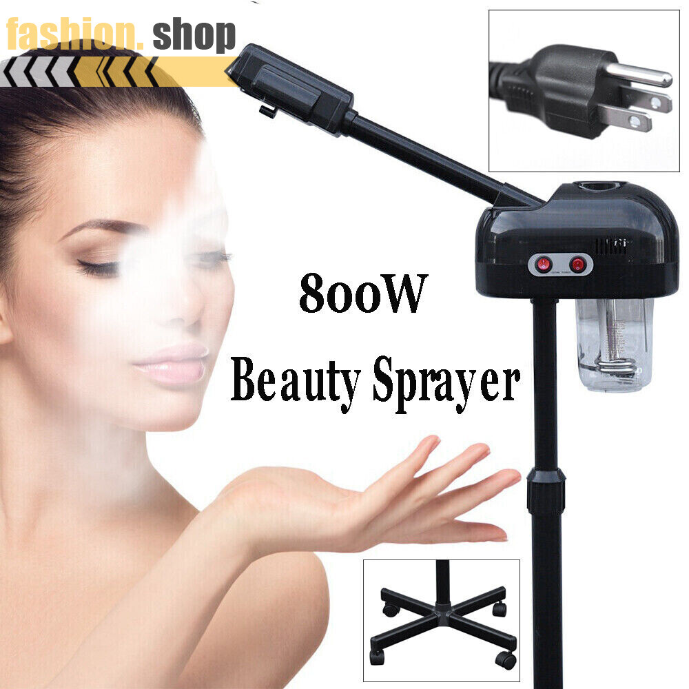 Professional Black Salon Ozone Facial Steamer for Skin Care & Spa Treatments  