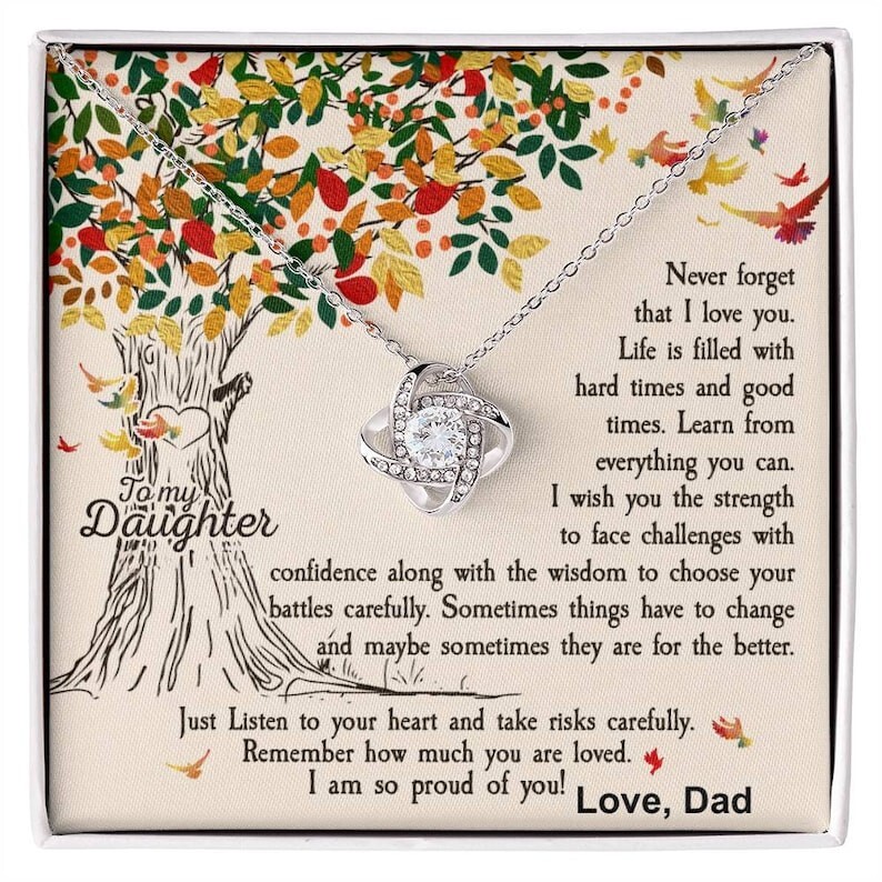 Mothers Day Gift For Adult Daughter, To My Daughter Necklace From Mom Dad-image