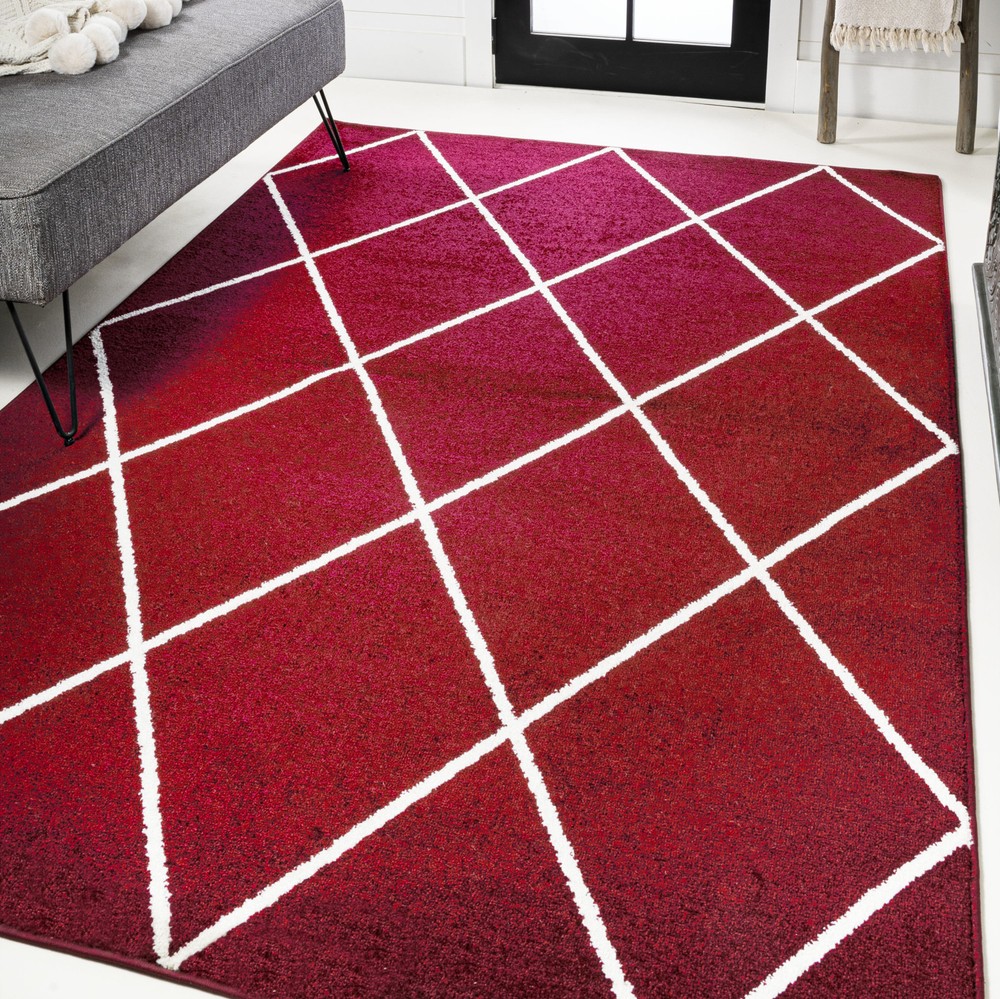 Jonathan Y Supersoft 3x5 Red Polypropylene Rug SEU102-3