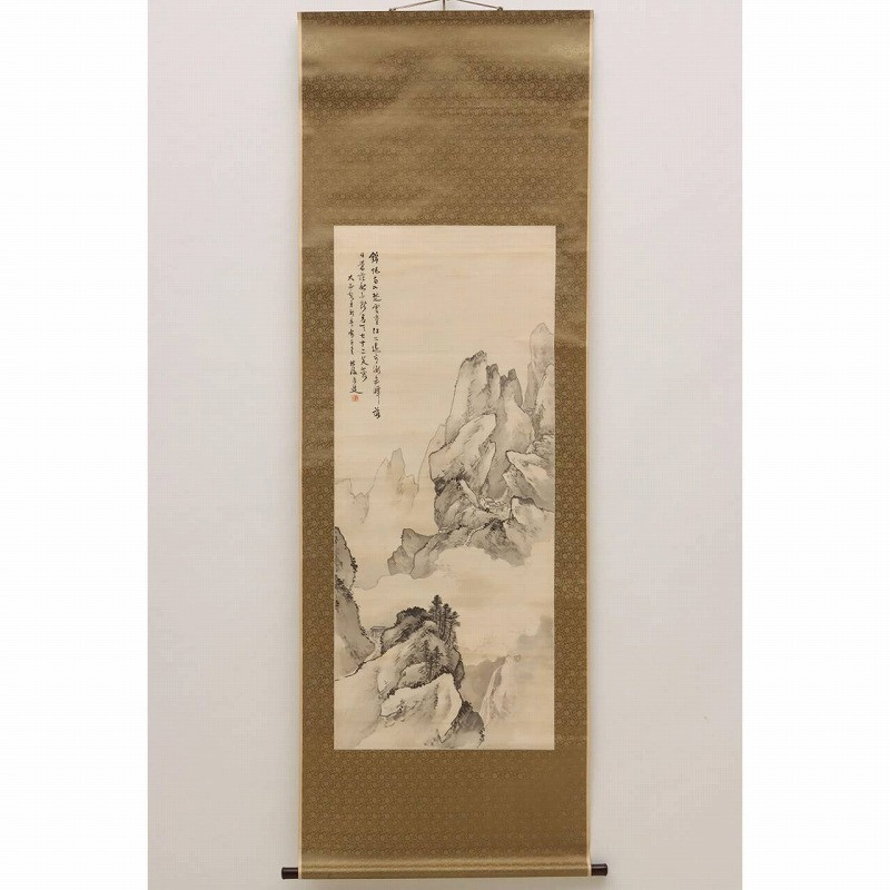 Ab06-8932 Tom Shingaku Takashima Hokukai Hanging Scroll Silk Handwritten Ink Hir