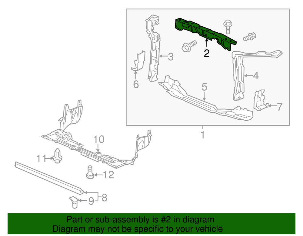 2012-2015 Honda Civic Genuine Front Bulkhead Frame Set Upper OEM 04602-TR3-A01ZZ