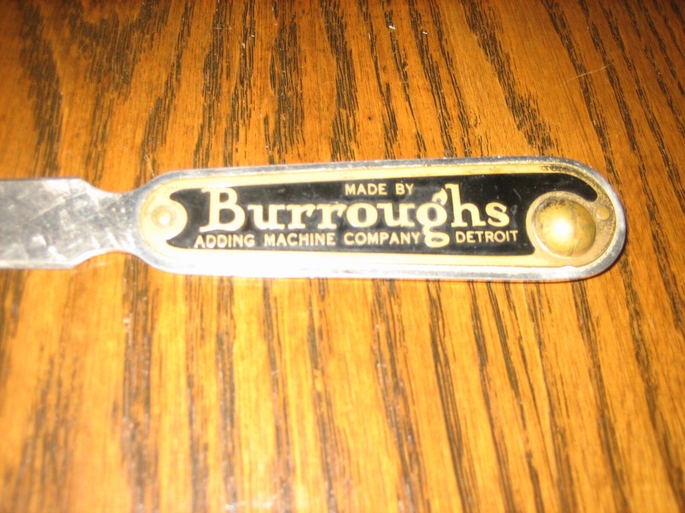 Made by Burroughs Adding Machine Co. Detroit 12 