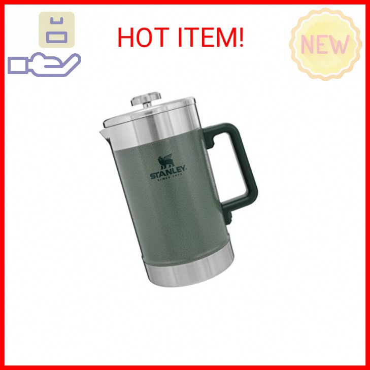 Stanley Classic 48oz French Press Coffee Maker Stays Hot for 4 Hours, Brews in 5 Minutes
