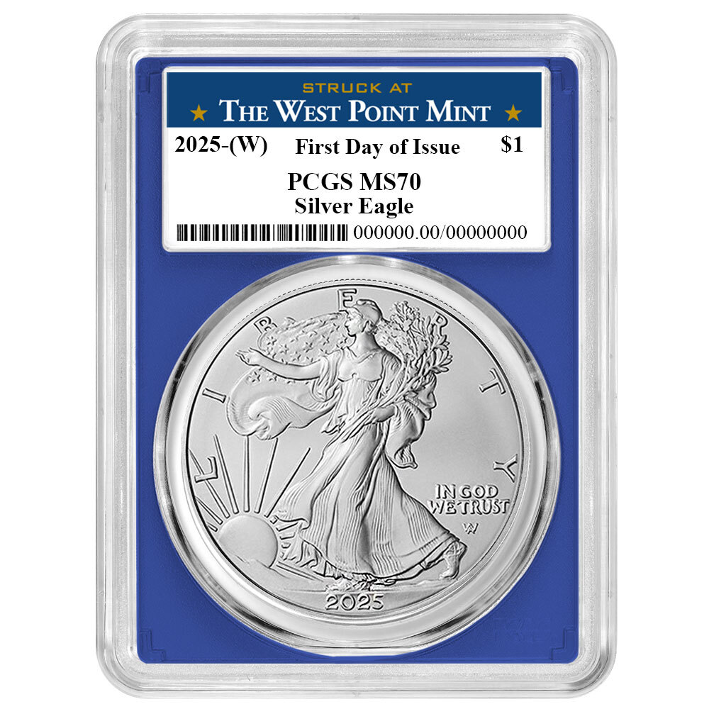Presale - 2025 (W) $1 1-oz American Silver Eagle PCGS MS70 FDOI West Point La...-image