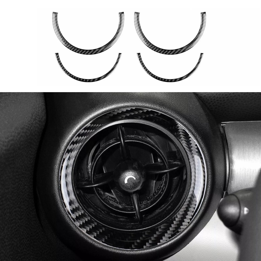 For Mini R55 R56 R57 2007-2010 Black Center Side Air Vent Sticker Carbon Fiber