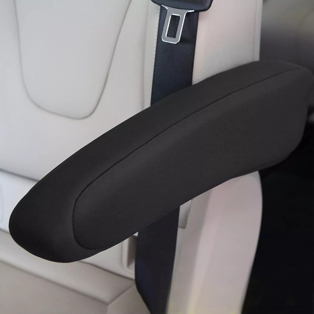 2Pcs Elastic Fabric Car Front Seat Centre Console Armrest Cover Auto Accessories