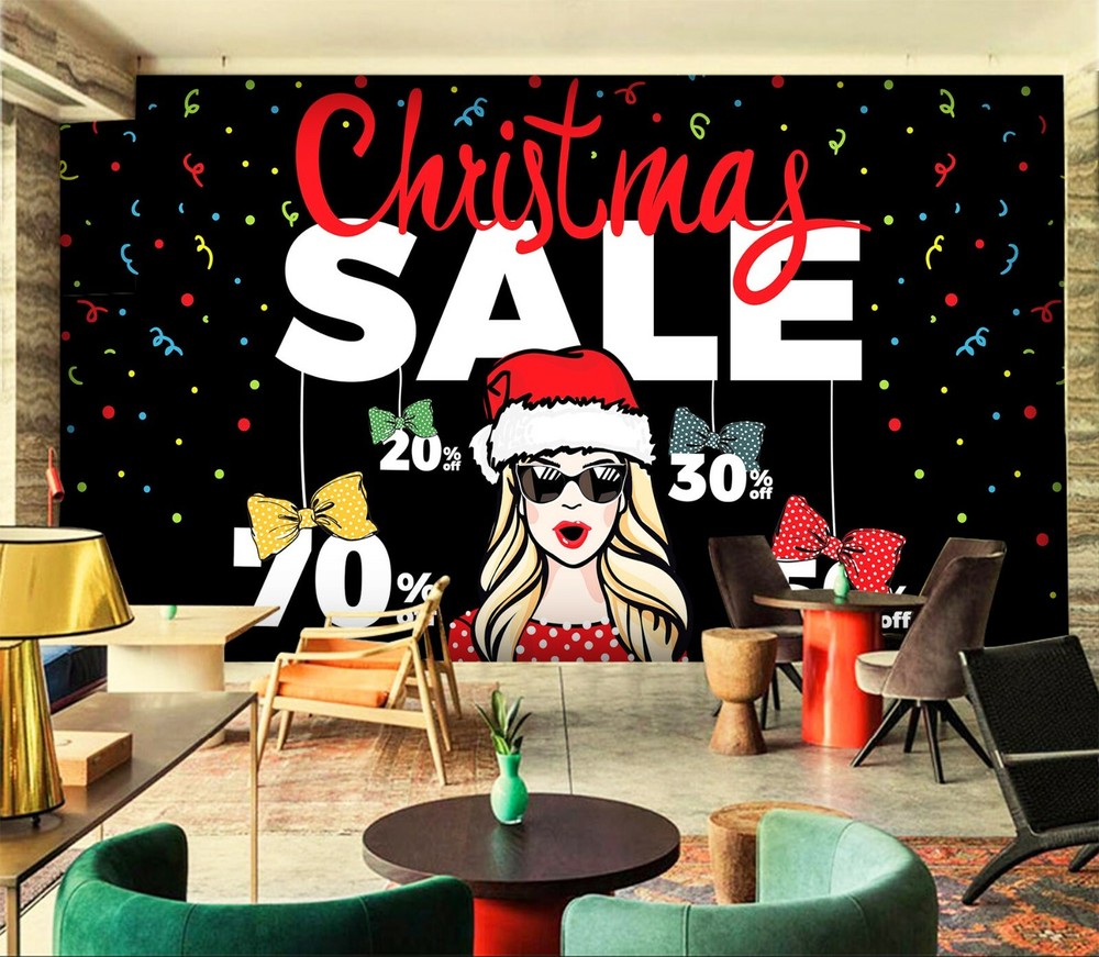 3D Christmas Wall Mural Removable Self-Adhesive Amy Design ZHUA7992-image