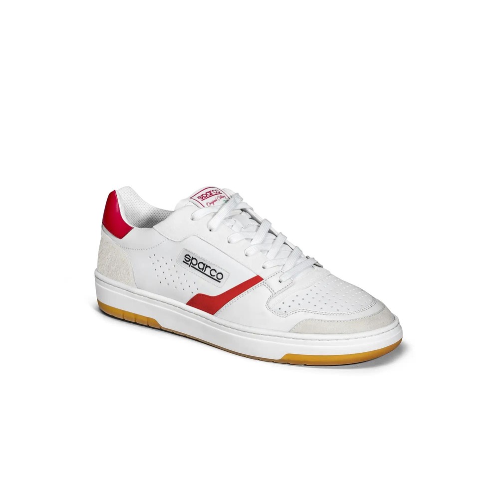Sparco 0012B4BIRS Sneaker Shoe S-Urban Eco-Leather Unisex White/Red