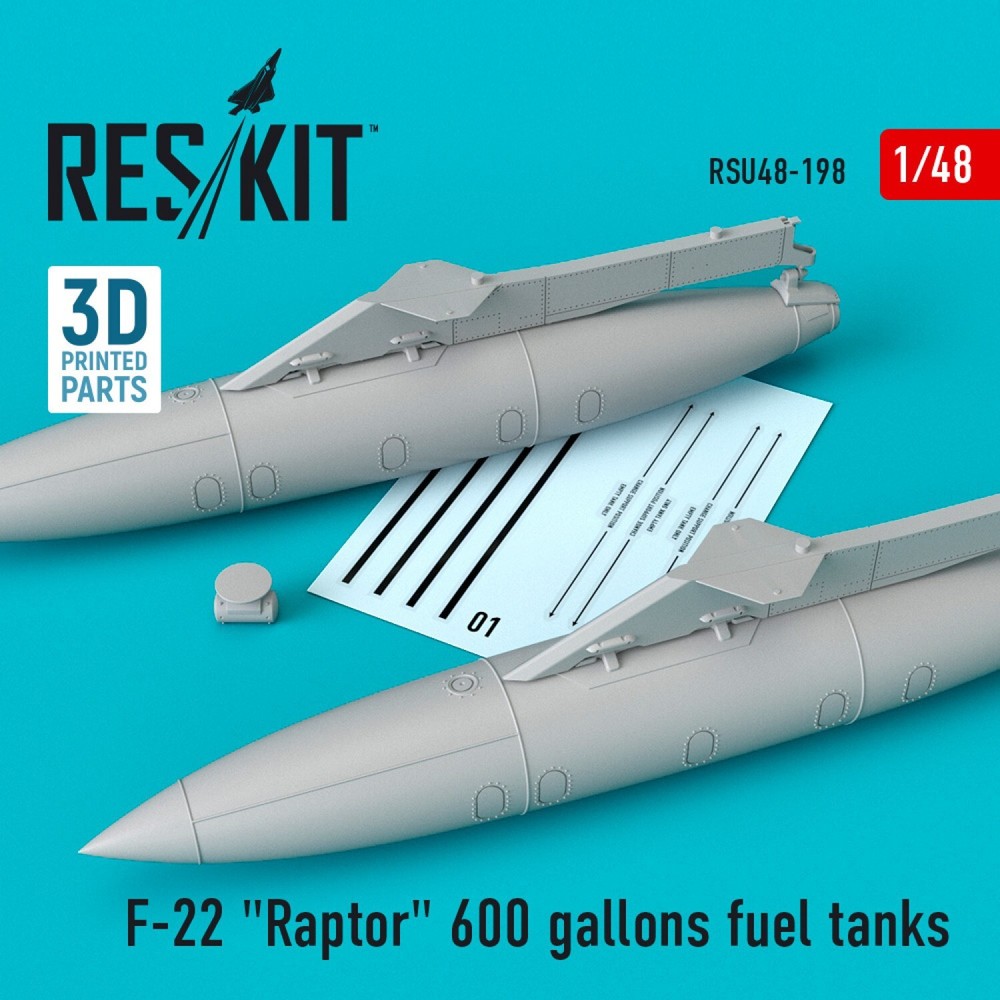 F-22 Raptor 600 Gallon Fuel Tanks 1/48 ResKit RSU48-0198