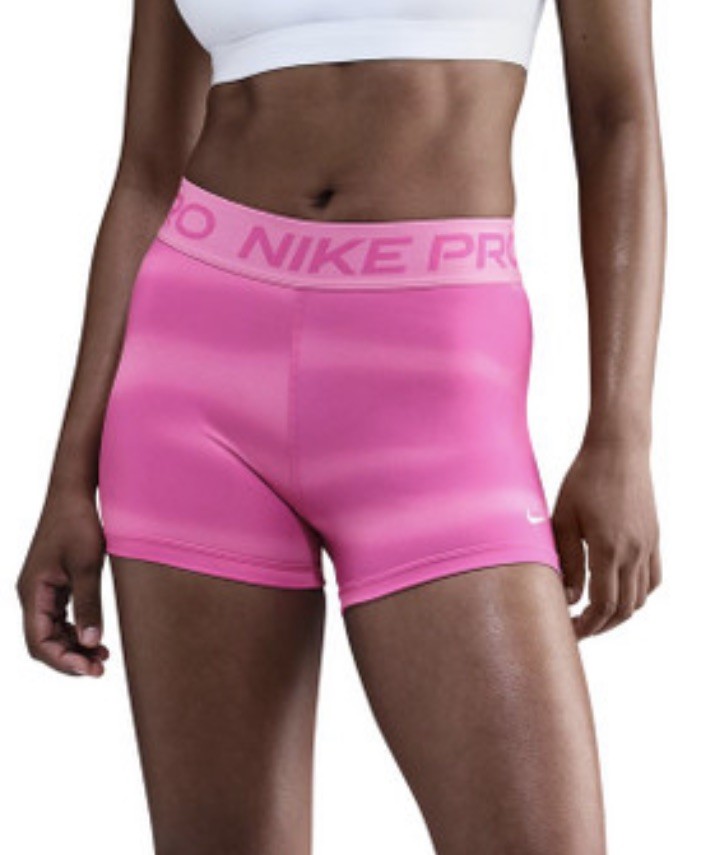 NWT Nike Women's XS Pro 3'' Athletic Shorts Mid Rise IH7636 675 Pink Striped New