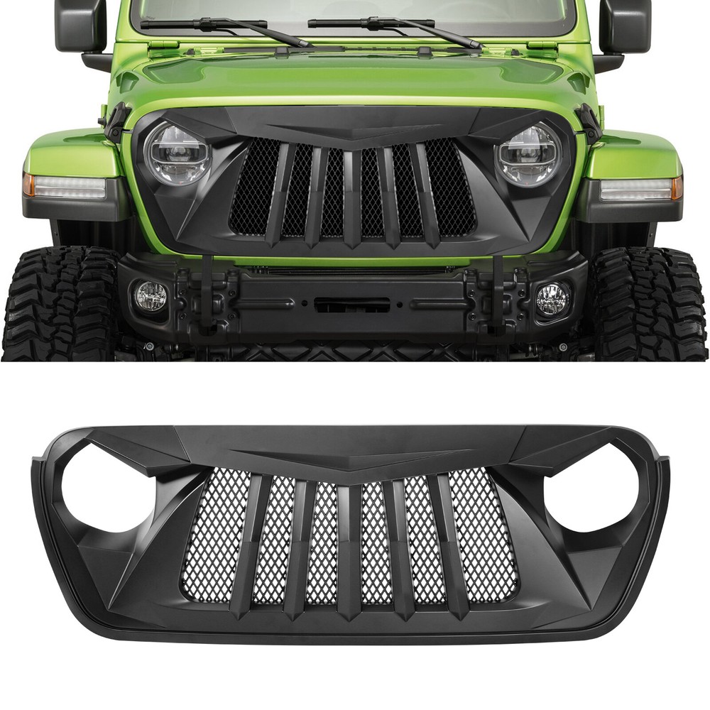 Upgrade Front Grille Mesh Grill for 2018-24 Gladiator JT Jeep Wrangler JL JLU