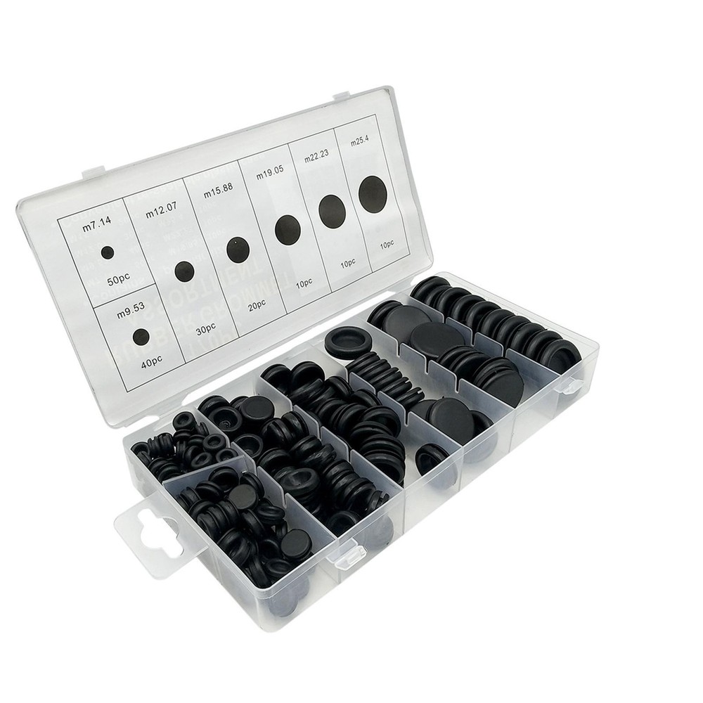 170-Piece Rubber Hole Plug Grommet Set for Firewall Wiring & Electrical Gaskets