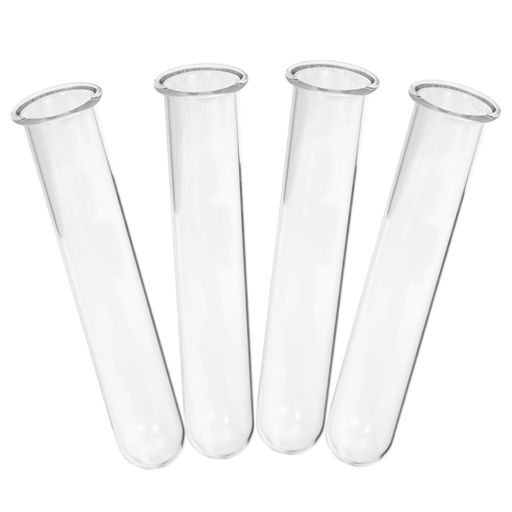 4-Piece Clear Test Tube Vase for Hydroponic Plant Propagation