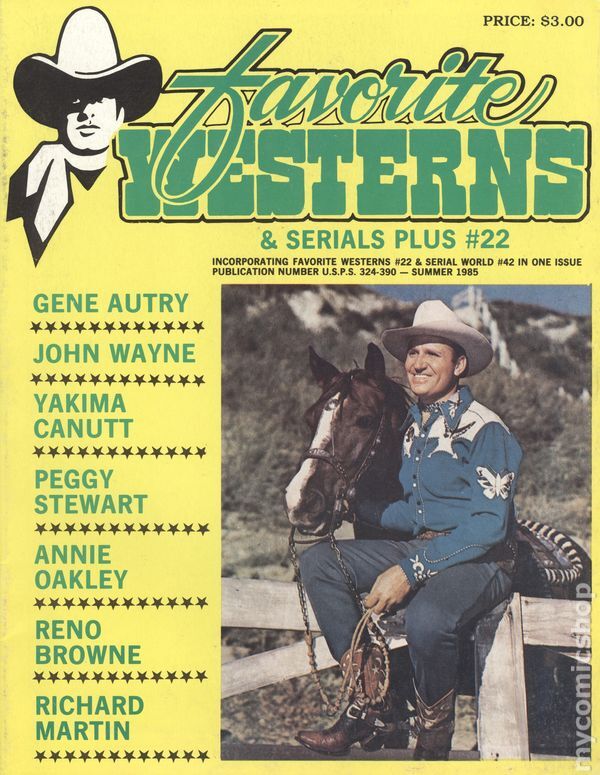 Favorite Westerns and Serial World #22 VF- 7.5 1985 Stock Image
