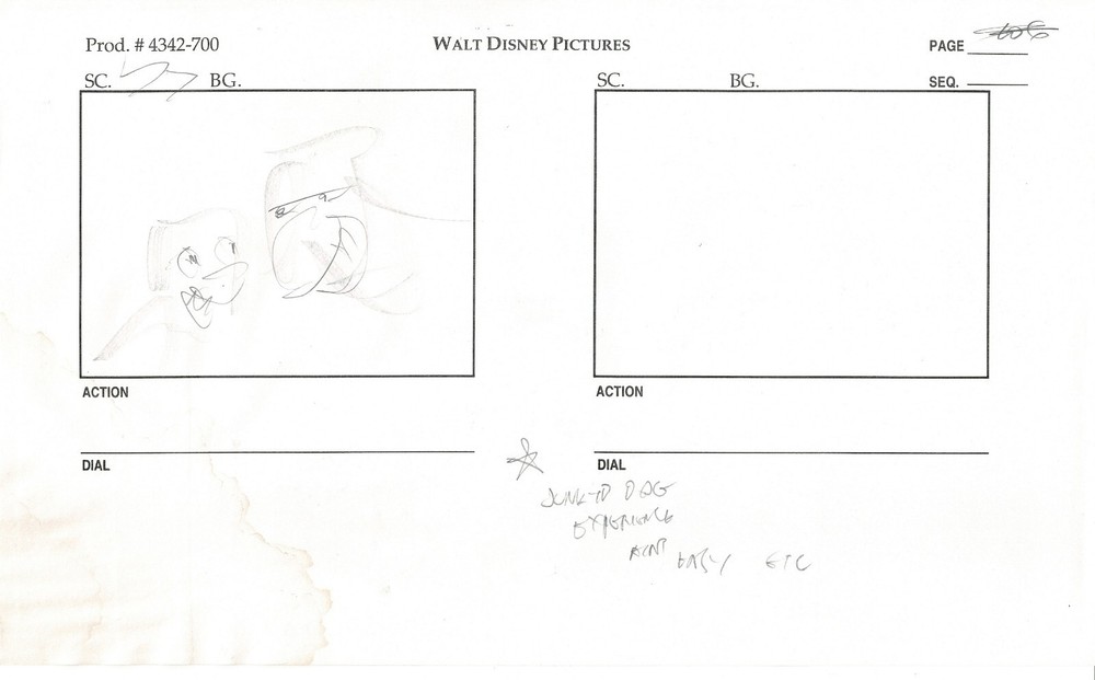Disney Lady and the Tramp 2 Production Drawing Animators Estate 2001 SB ws3
