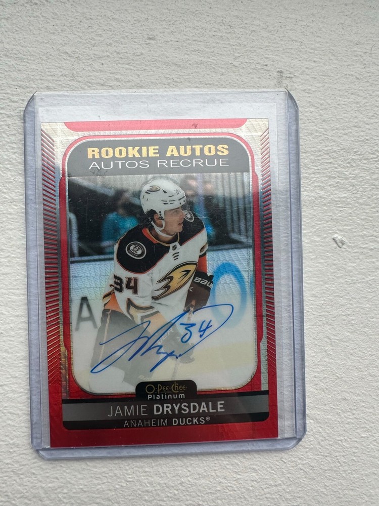 2021-22 OPC Platinum Rookie Autos Red Prism #R-JD Jamie Drysdale 34/60 Jersey #
