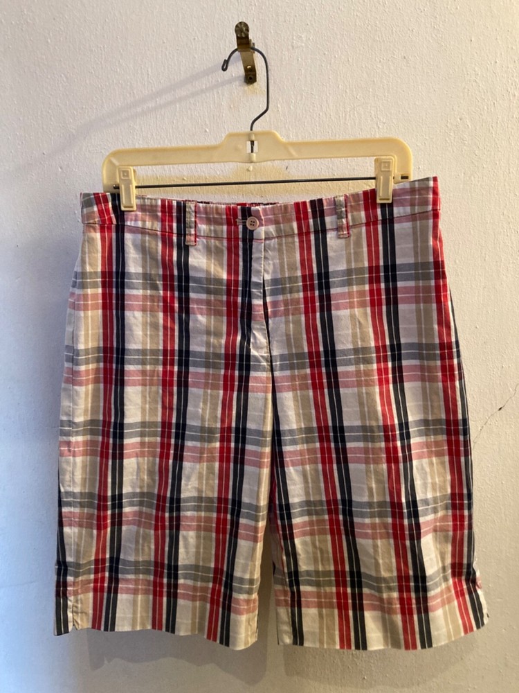 Anne Klein Sport Women’s Plaid Stretch Knee-Length Shorts, Size 12, Vietnam