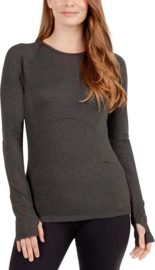 Spyder Active Women's Peached Jersey  Top with Thumbholes  Black Heather   M