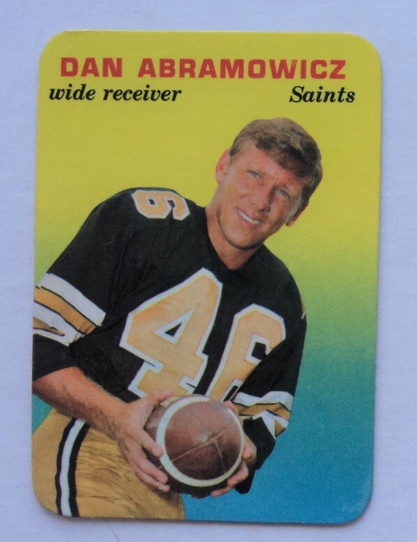 1970 Topps Supers #14 Dan Abramowicz Saints MINT Pack Fresh -