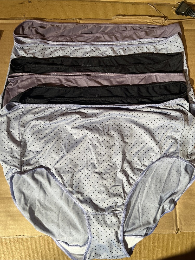 Hanes 6 Pack Women Panties 92% Polyester Underwear Size 8 / XL New Multicolor