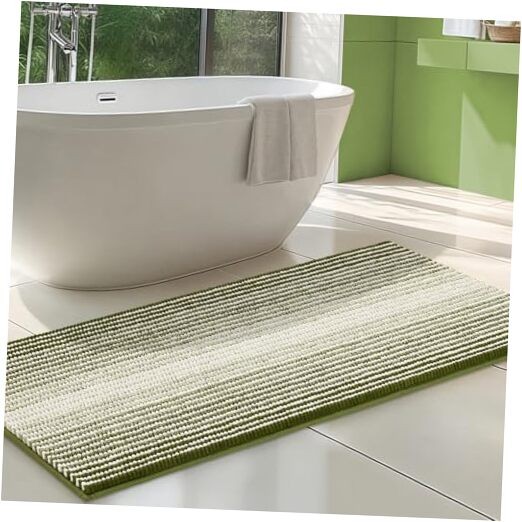Soft Non-Slip Chenille Bath Mat - Large Water Absorbent Shower Rug