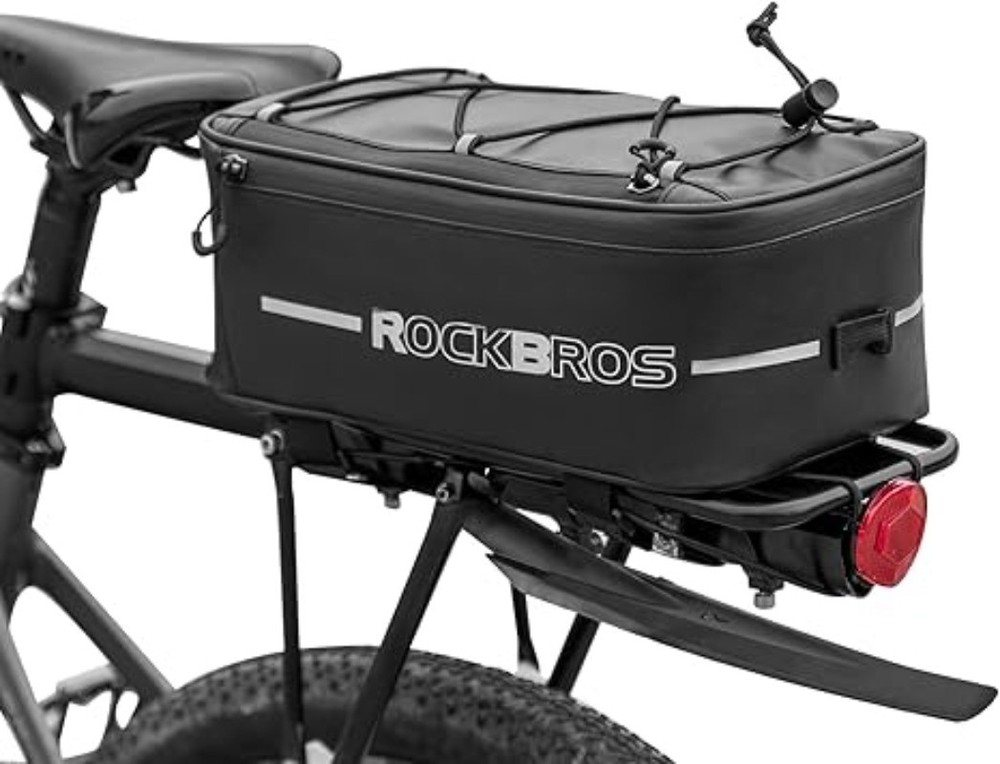 ROCKBROS Bike Saddle Bag 4L Rear Rack Bag Cycling Pannier Trunk with Rain Cover