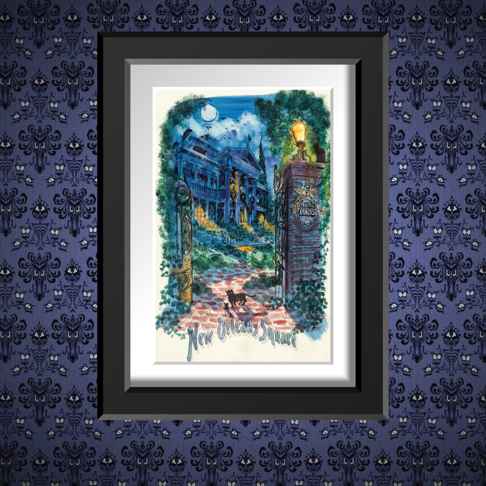 Haunted Mansion Disney Watercolor Art Print 13x19 Matte Home Decor  