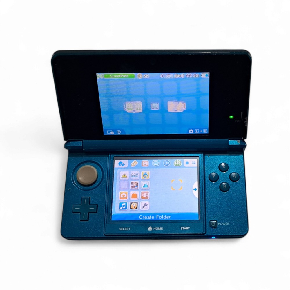 Nintendo 3DS Region Free Aqua Blue With 2gb Sd Card And Stylus